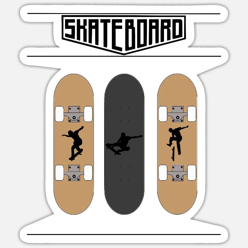 Skateboard - Sticker taille S (10 x 10 cm) - blanc mat