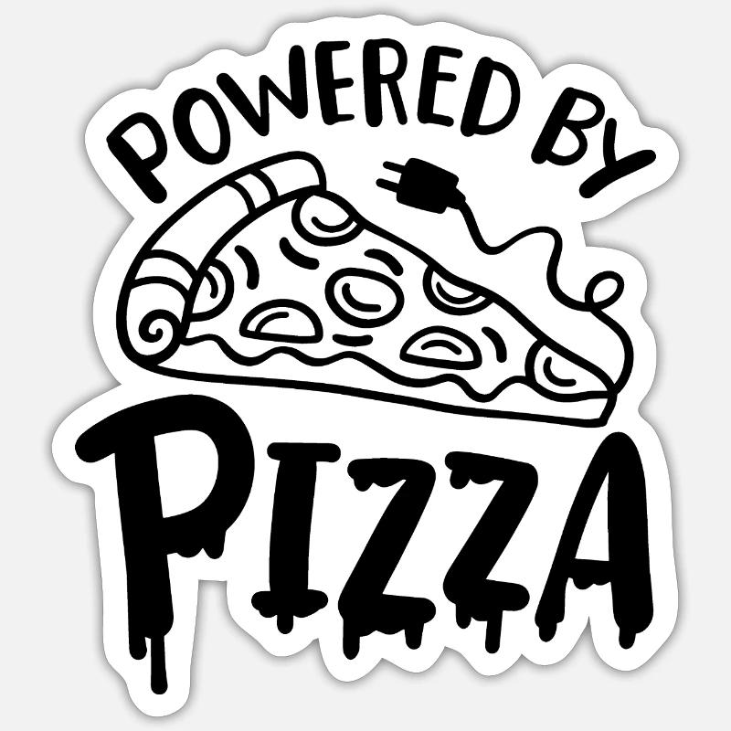 Propulsé par la pizza Sticker taille S (10 x 10 cm)