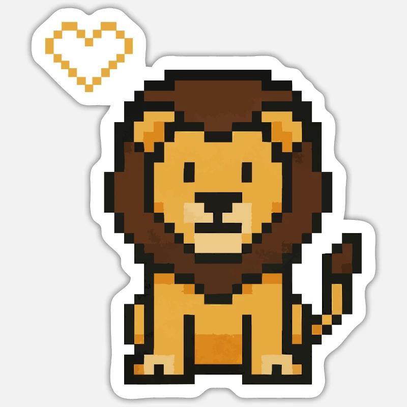 Leone Pixel Sticker formato S (10 x 10 cm)