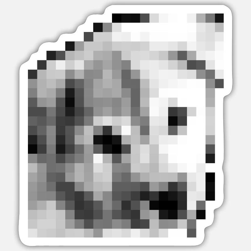 Pixel Jindo chiot Sticker taille S (10 x 10 cm)