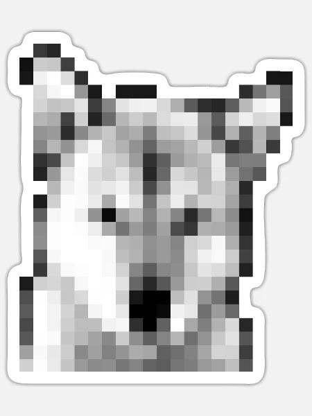 Jindo Mosaik - Sticker Größe S (10 x 10 cm) - Mattweiß