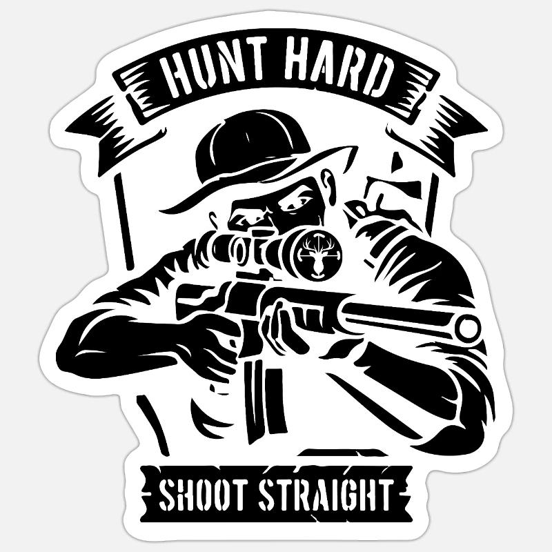 Jagd hart schießen gerade B2 Sticker Größe S (10 x 10 cm)