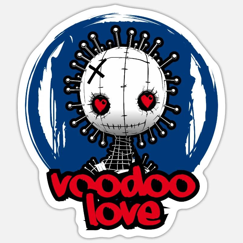 voodoo love - Sticker formato S (10 x 10 cm) - bianco opaco