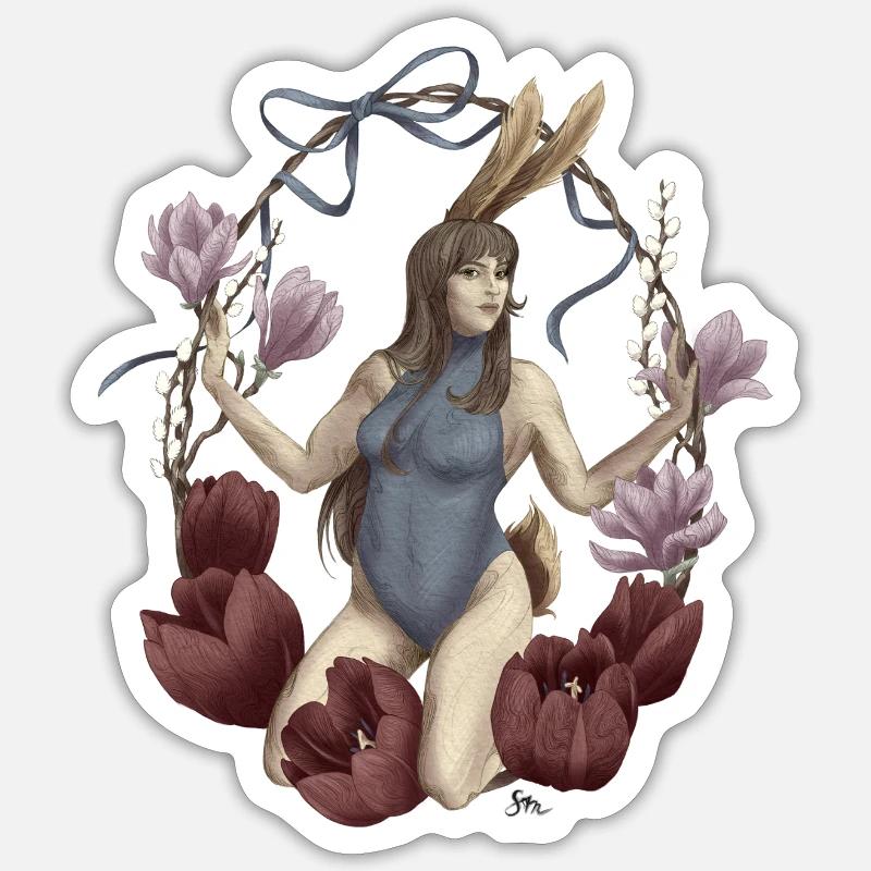 Ostara's Spring Greetings - Sticker size S (10 x 10 cm) - white matte