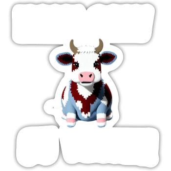 Holy cow - süße Kuh - Sticker Größe S (10 x 10 cm) - Mattweiß - Vorne