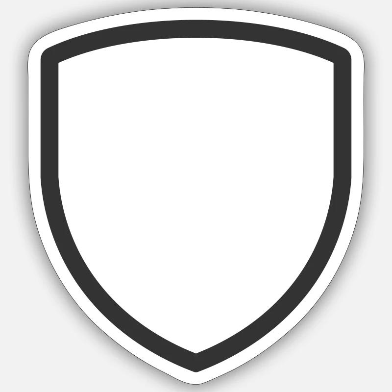 SHIELD BADGE PATCH SHAPE LOGO - Sticker size S (10 x 10 cm) - white matte
