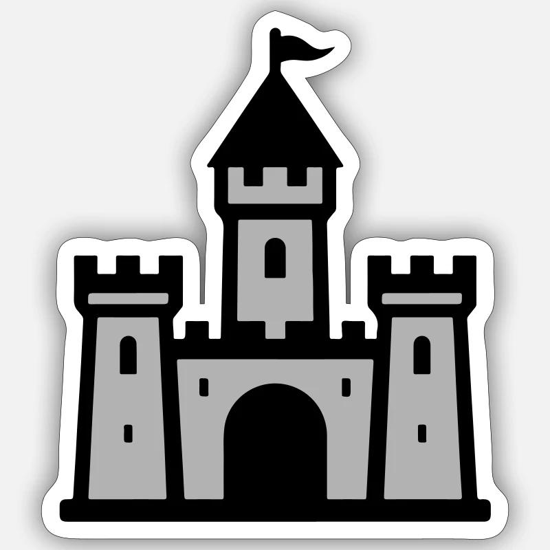 Castle Symbol Castle - Sticker size S (10 x 10 cm) - white matte