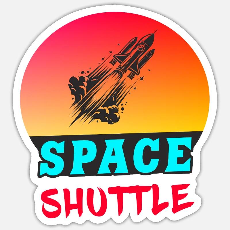 Space Shuttle Sunset Design - Sticker size S (10 x 10 cm) - white matte