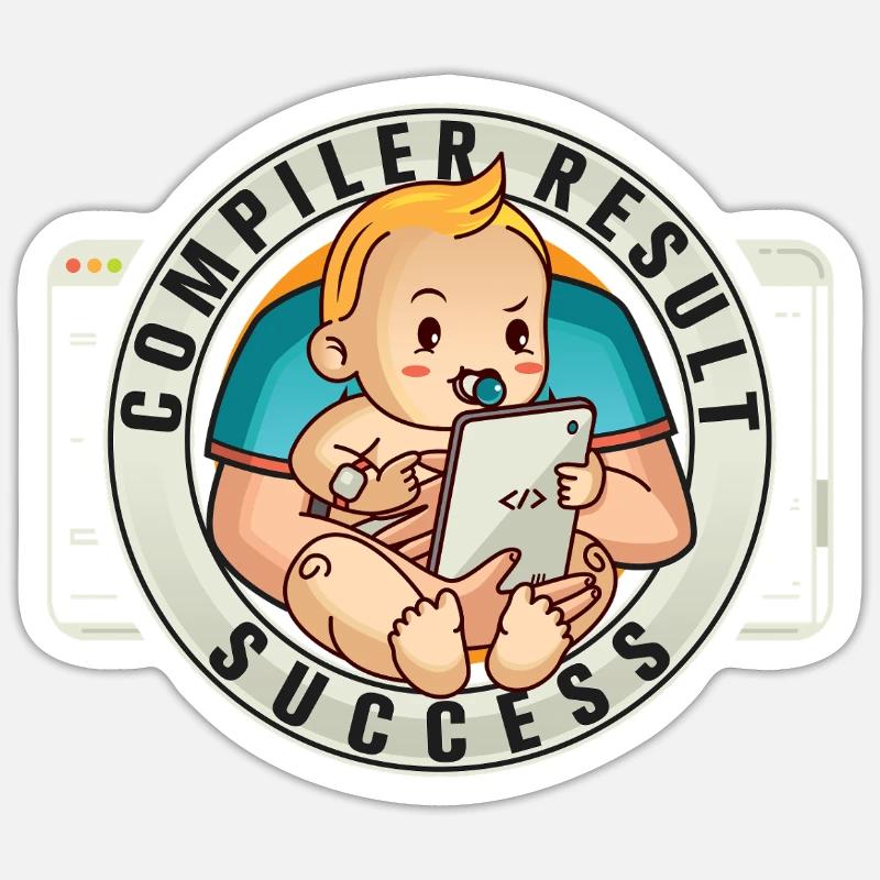 Succès du résultat du compilateur - Sticker taille S (10 x 10 cm) - blanc mat