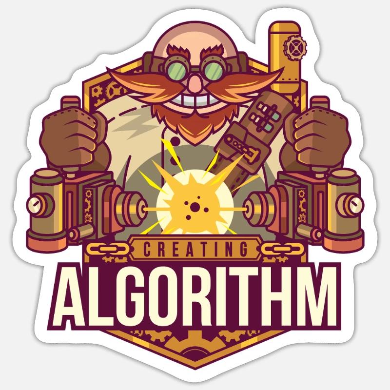 Algorithme logiciel - Sticker taille S (10 x 10 cm) - blanc mat