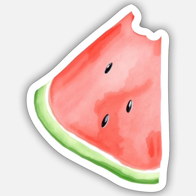 Bemalte Wassermelone - Sticker Größe S (10 x 10 cm) - Mattweiß