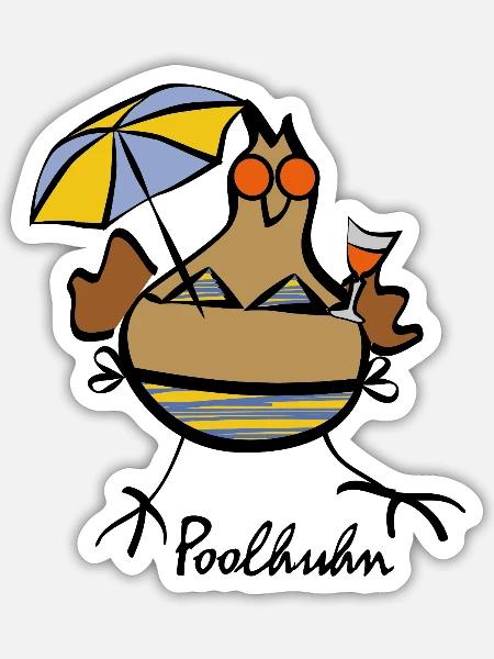 RIKELS Ferien T-Shirt 2026 - Sticker Größe S (10 x 10 cm) - Mattweiß