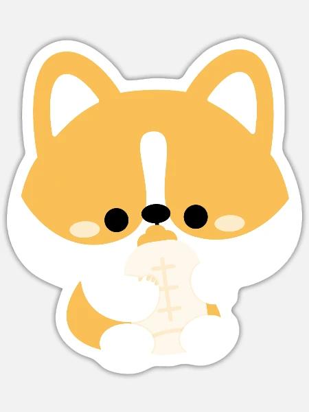 Corgi Kleinkind - Sticker Größe S (10 x 10 cm) - Mattweiß