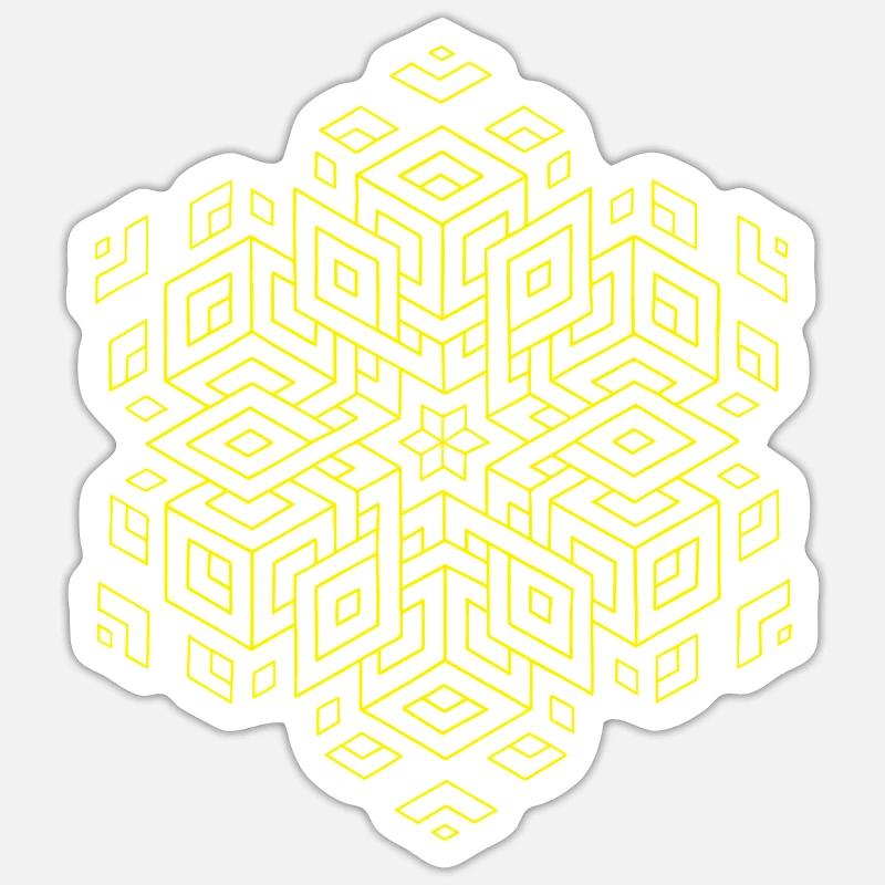 Hexagonal Isometric Projection Sticker size S (10 x 10 cm)