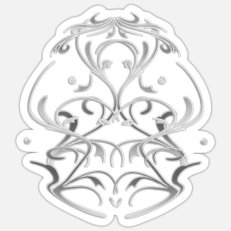 Silver Ornaments Pattern Sticker size S (10 x 10 cm)