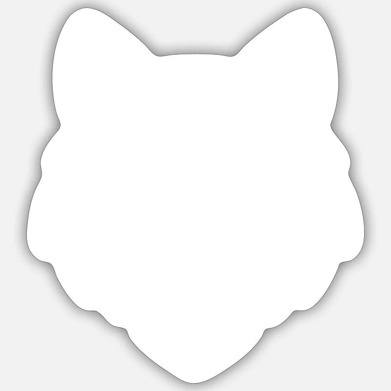 Wolf head logo icon - Sticker size S (10 x 10 cm) - white matte
