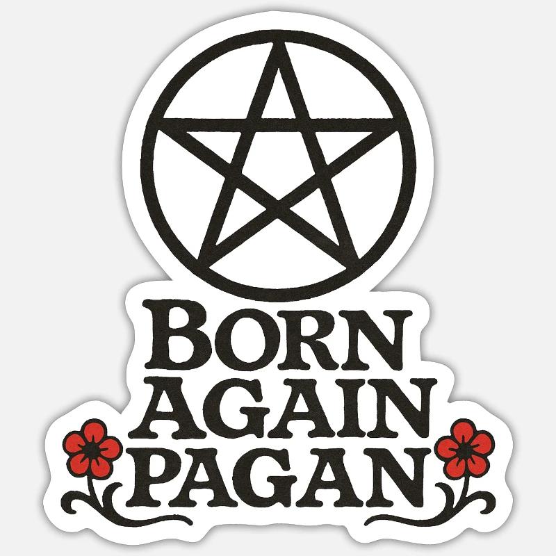 Born Again Pagan - Sticker size S (10 x 10 cm) - white matte