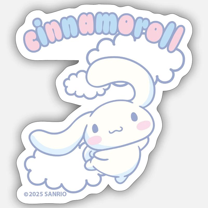 Cinnamoroll Jumping Between The Clouds - Sticker size S (10 x 10 cm) - white matte