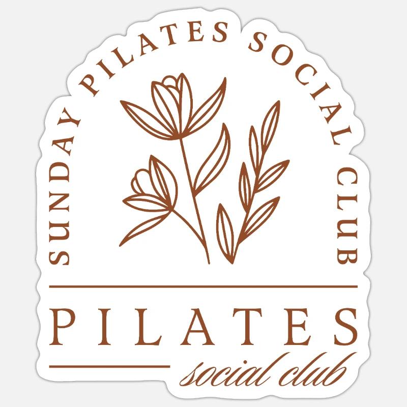 Pilates Club Studio Class Mädchen Boho-Ästhetik Sticker Größe S (10 x 10 cm)