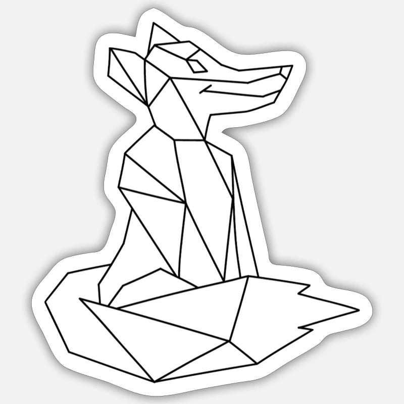 Geometric Fox - Sticker size S (10 x 10 cm) - white matte