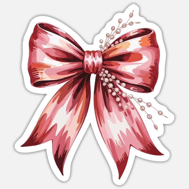 Arc élégant avec perles et brindilles Sticker taille S (10 x 10 cm)