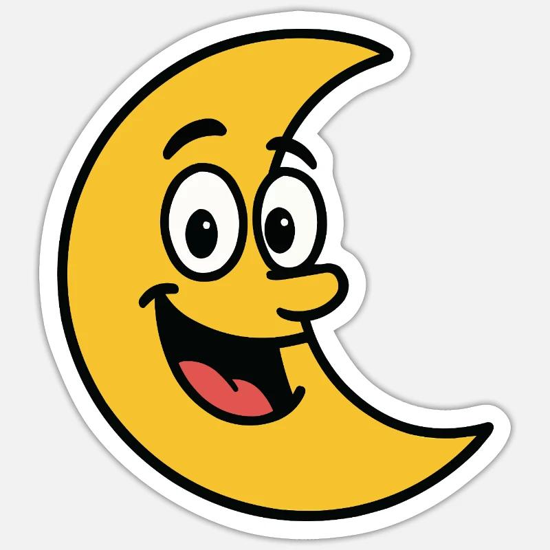 mond comic - Sticker Größe S (10 x 10 cm) - Mattweiß