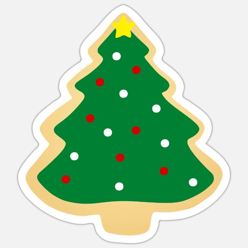 Weihnachtsbaum-Plätzchen - Sticker Größe S (10 x 10 cm) - Mattweiß
