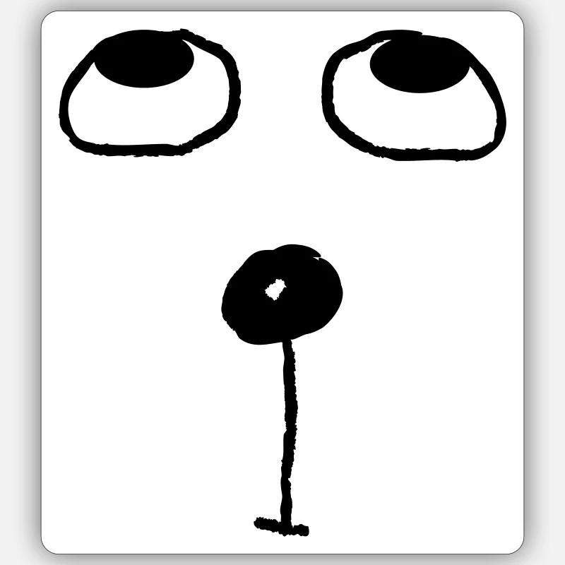 Funny cat face - Sticker size S (10 x 10 cm) - white matte