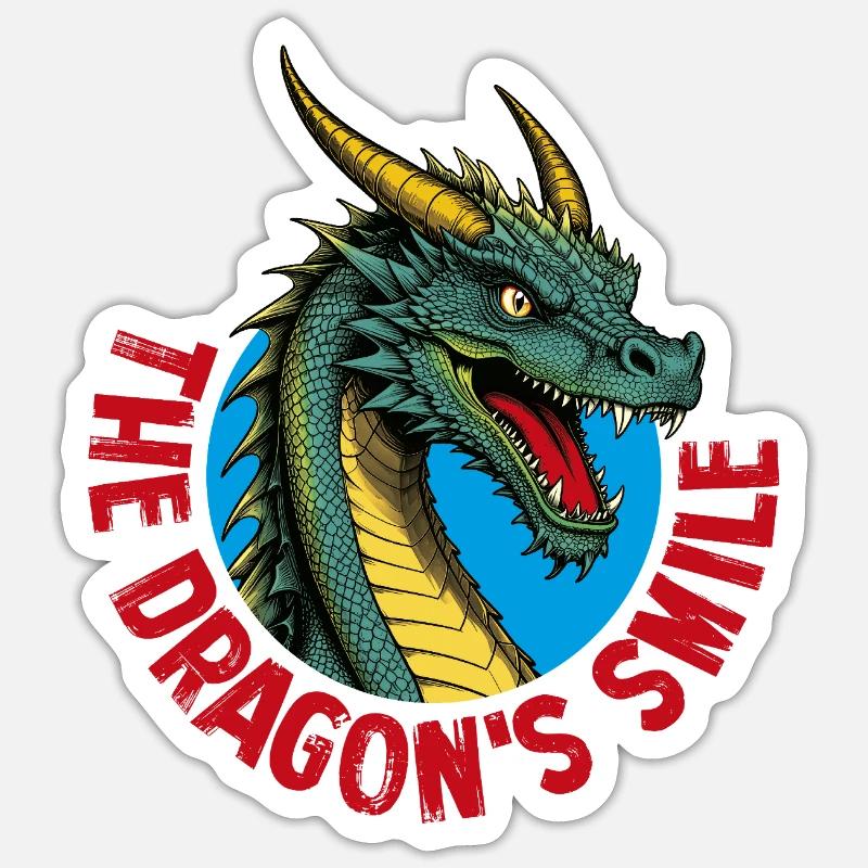 Smiling dragon - Sticker size S (10 x 10 cm) - white matte