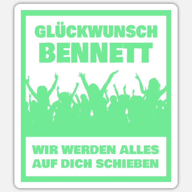First name Bennett - Sticker size S (10 x 10 cm) - white matte