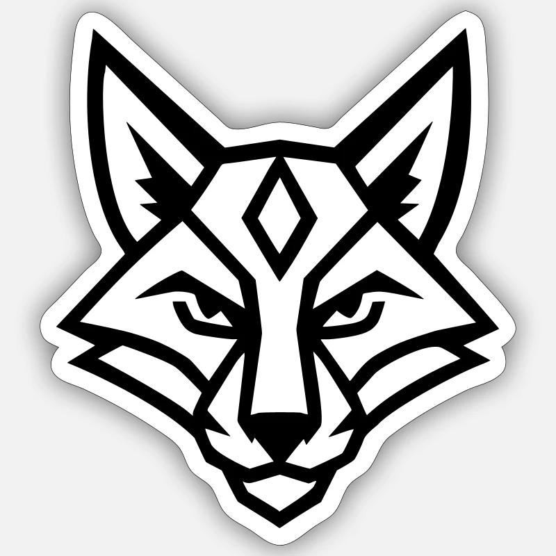 Stylized geometric fox Sticker size S (10 x 10 cm)