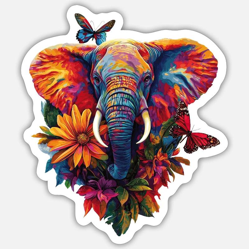 Elephant Sticker size S (10 x 10 cm)