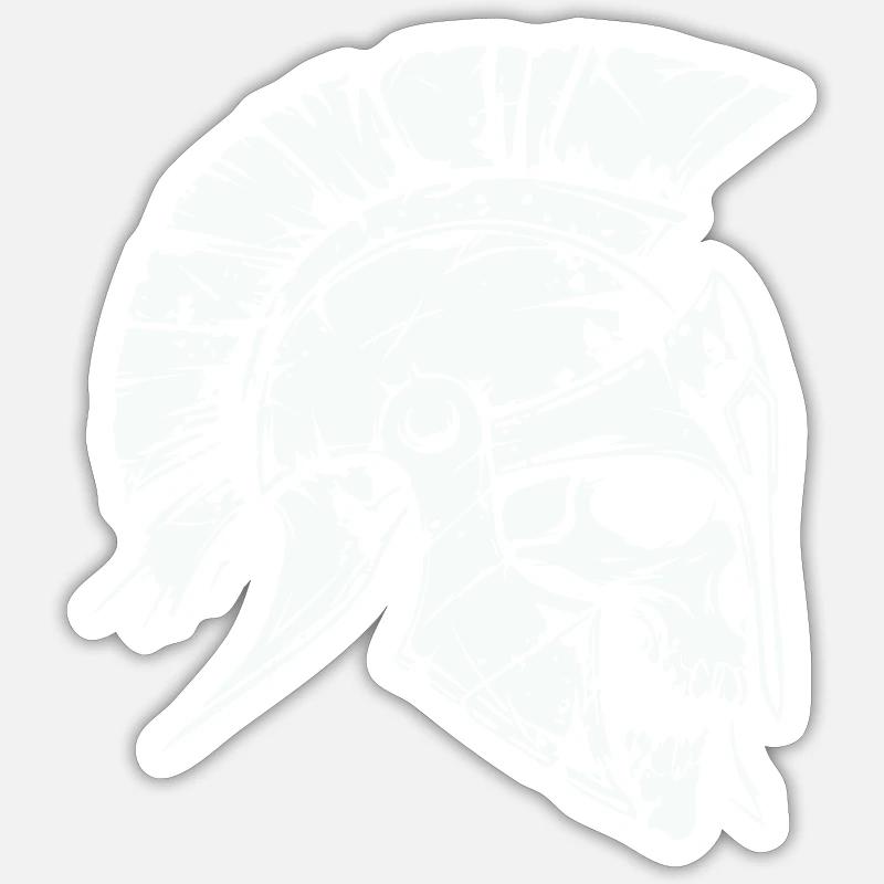 sparta skull 01 - Sticker Größe S (10 x 10 cm) - Mattweiß