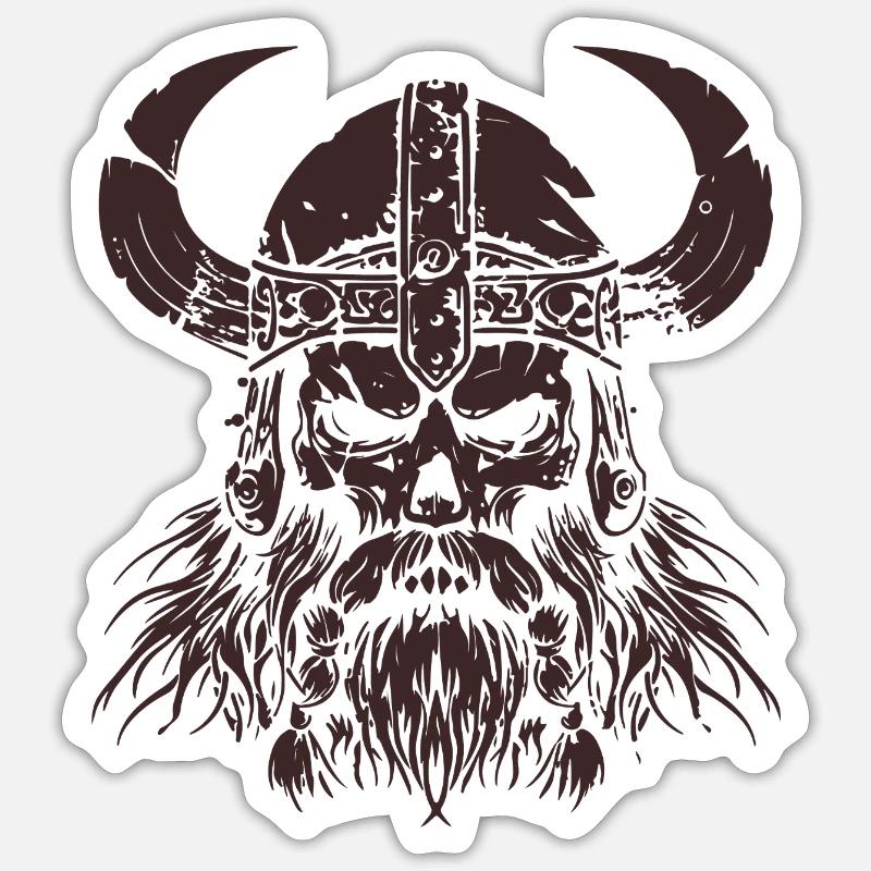 wikinger skull Sticker Größe S (10 x 10 cm)