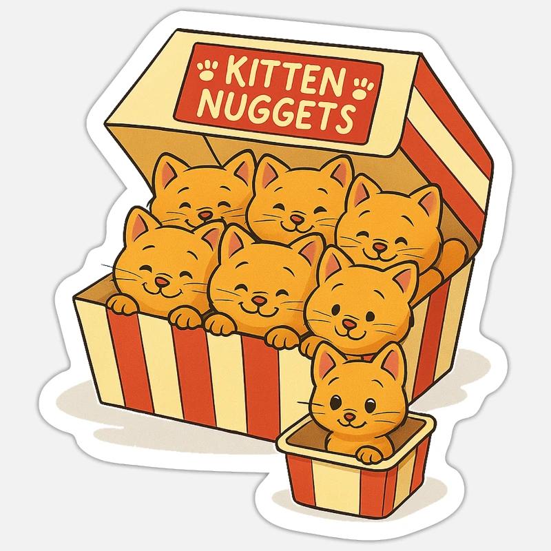 Cat capsules with cute faces - Sticker size S (10 x 10 cm) - white matte