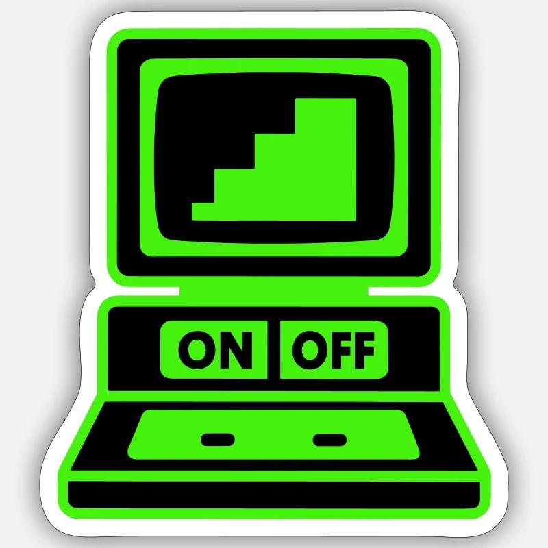 Ordinateur Minimal Pop Art Sticker taille S (10 x 10 cm)