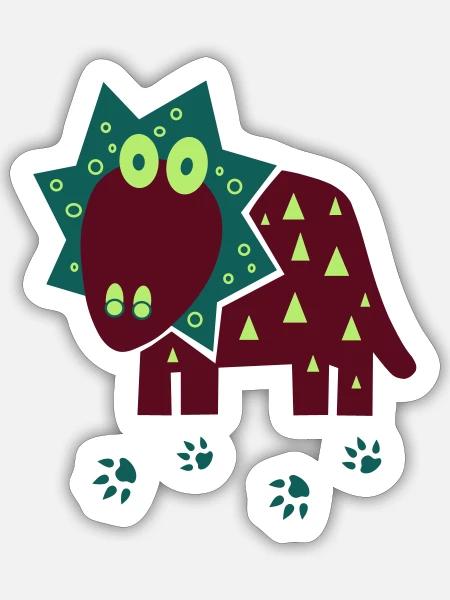 Dino Dinosaurier Fussspuren - Sticker Größe S (10 x 10 cm) - Mattweiß