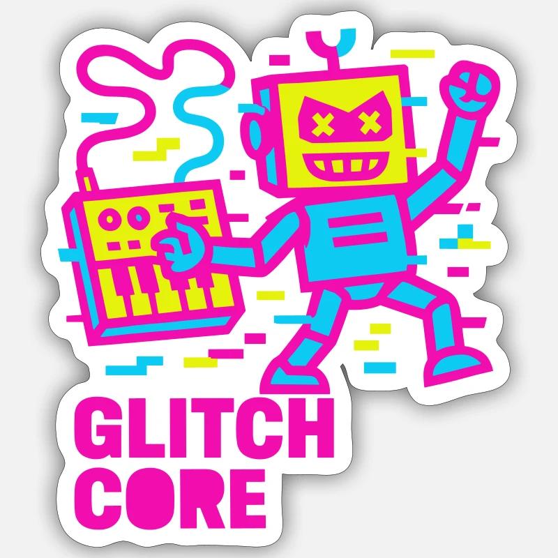 Glitchcore! - Sticker Größe S (10 x 10 cm) - Mattweiß