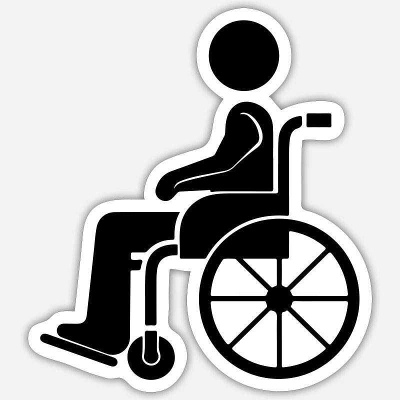 Icône du fauteuil roulant - Sticker taille S (10 x 10 cm) - blanc mat