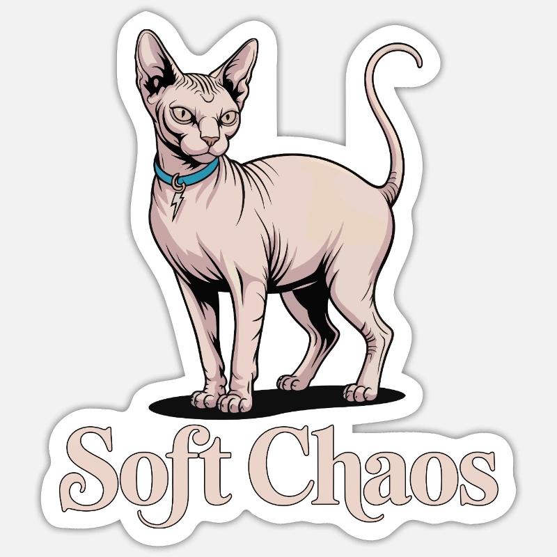 Soft Chaos Sphynx Katze Sticker Größe S (10 x 10 cm)