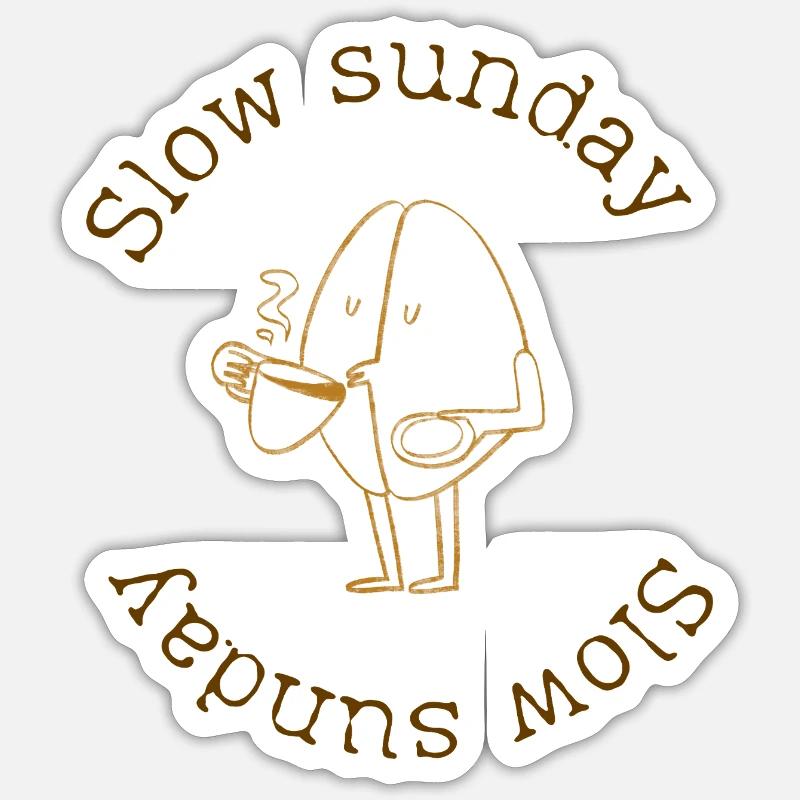 Dimanche lent - Sticker taille S (10 x 10 cm) - blanc mat