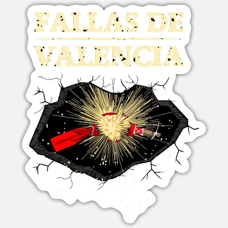Explosions des Fallas de Valencia Sticker taille S (10 x 10 cm)