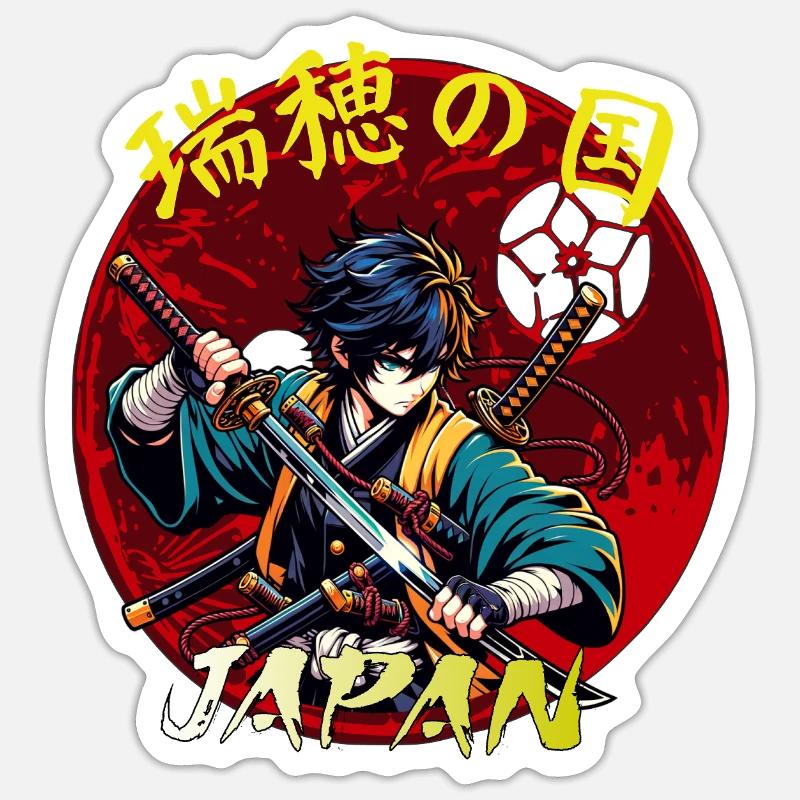 Samurai Kids - Sticker Größe S (10 x 10 cm) - Mattweiß