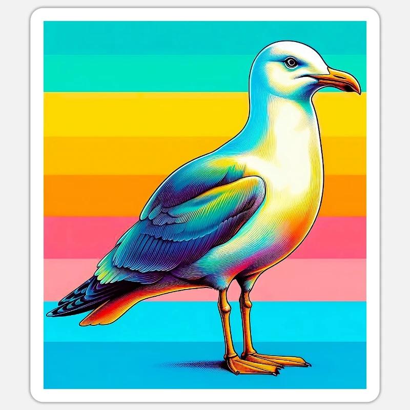 gull - Sticker size S (10 x 10 cm) - white matte