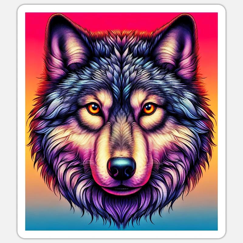 Wolf - Sticker Größe S (10 x 10 cm) - Mattweiß