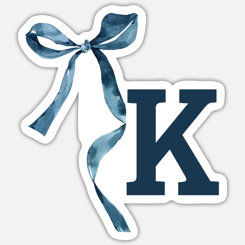 Monogram k Geschenkidee - Sticker Größe S (10 x 10 cm) - Mattweiß