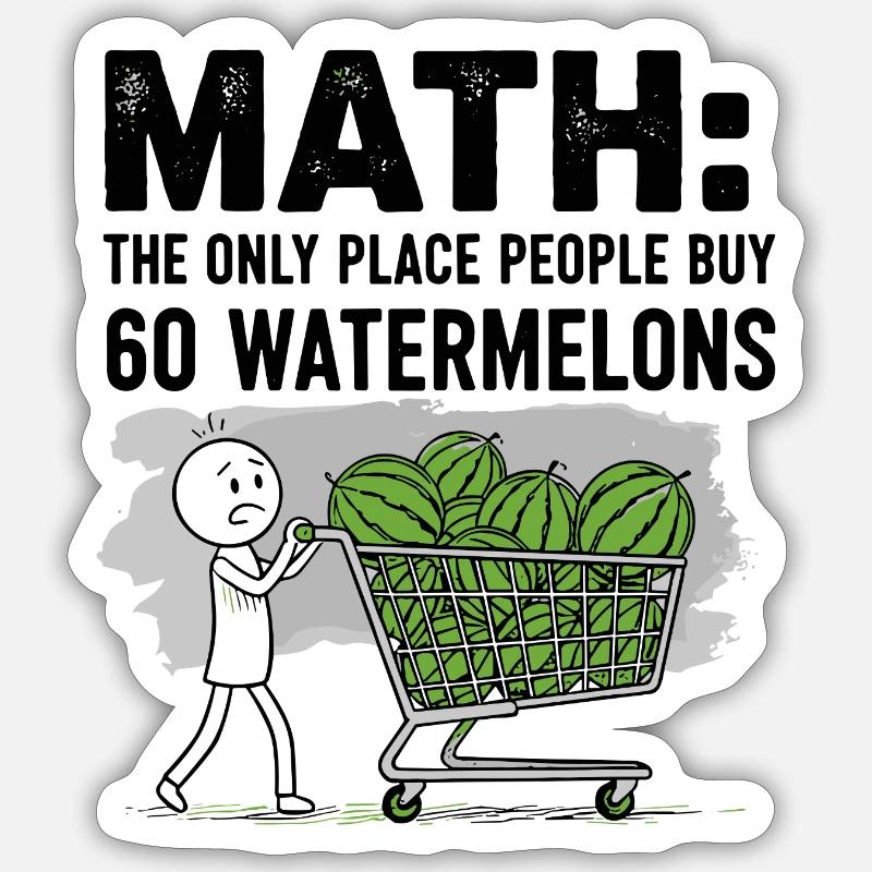 Pastèque passionné citation design Sticker taille S (10 x 10 cm)