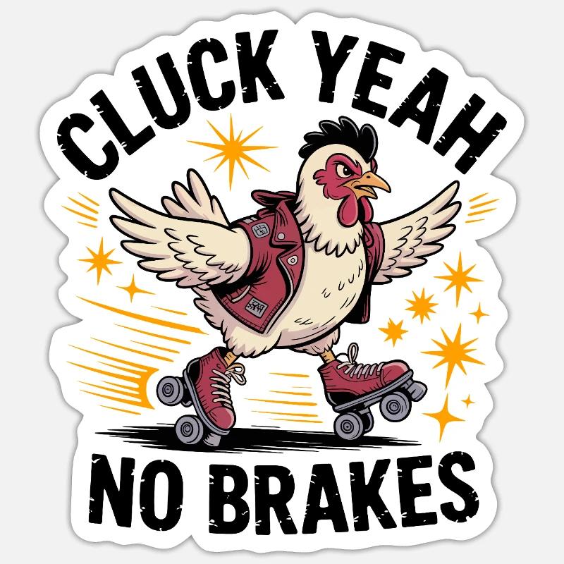 Winged Roller Derby Chick Sticker size S (10 x 10 cm)