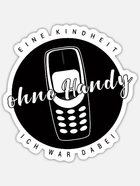 Ohne Handy Retro Telefontdesign, 90er Jahre - Sticker Größe S (10 x 10 cm) - Mattweiß