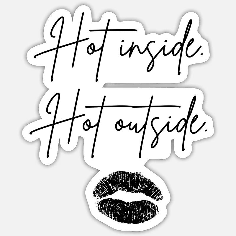 chaud à l’intérieur chaud à l’extérieur - Sticker taille S (10 x 10 cm) - blanc mat